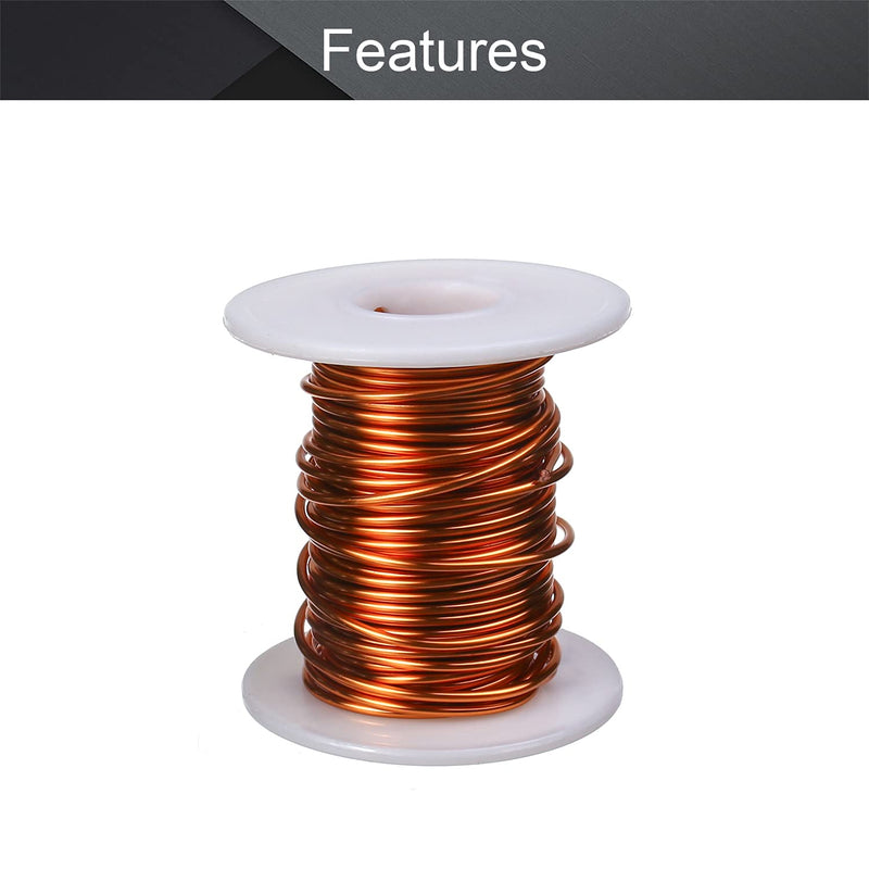 Fielect 1.5mm Inner Dia Magnet Wire Enameled Copper Wire Winding Coil 32.8Ft Length QA-1-155 2UEW Model Widely Used for A Variety of Motors 1.50mm Inner Dia 32Ft