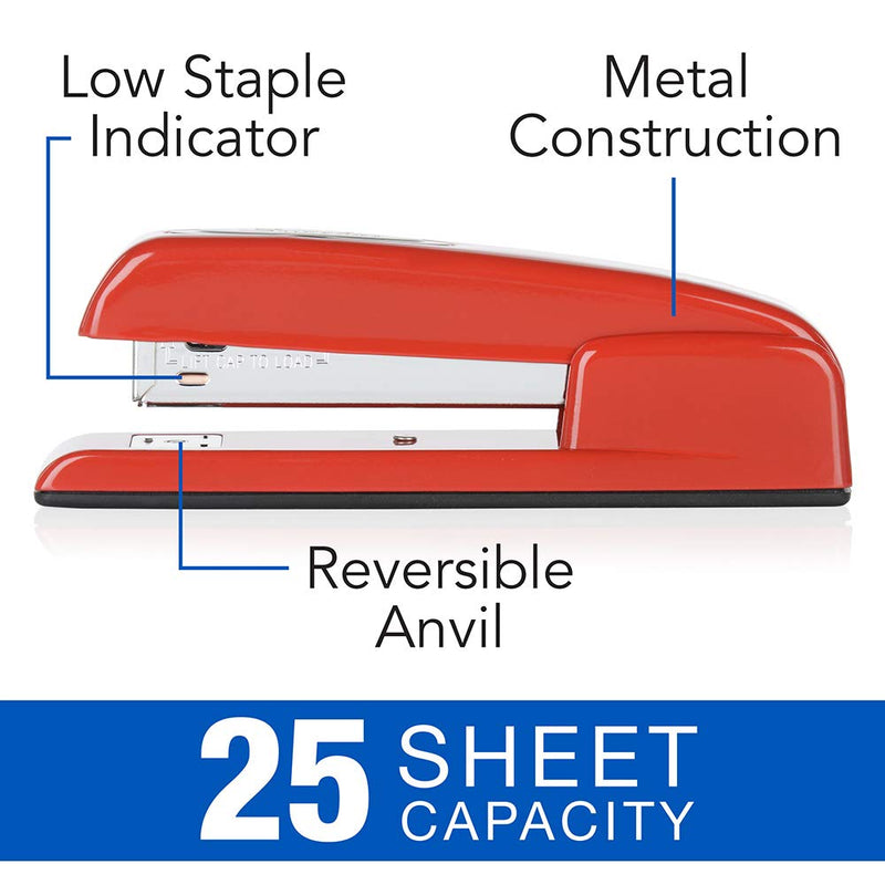 Swingline Stapler, 747 Iconic Desktop Stapler, 25 Sheet Capacity, Rio Red (74736) Pack of 1