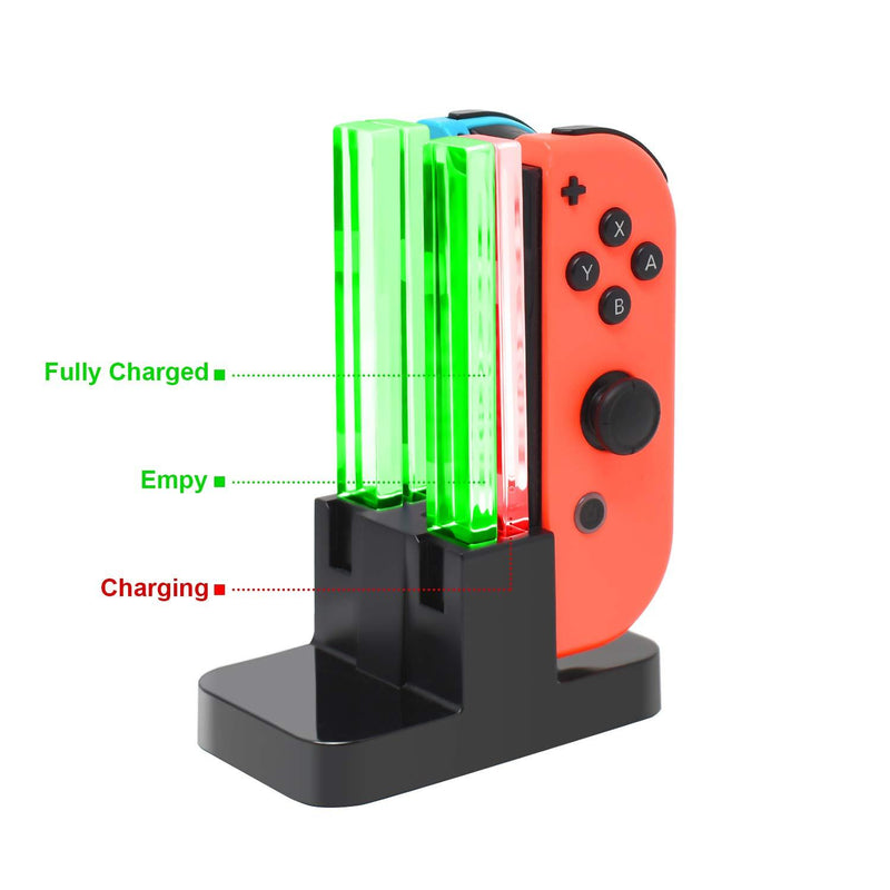 FastSnail Charging Dock Compatible with Nintendo Switch for Joy Con with Lamppost LED Indication, Charger Stand Station Compatible with Joy Cons with Charging Cable