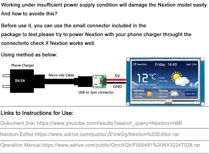 Aihasd 2.8" TFT 320X240 English Nextion HMI USART UART Serial Touch LCD Module Display Panel for Arduino 2.8"