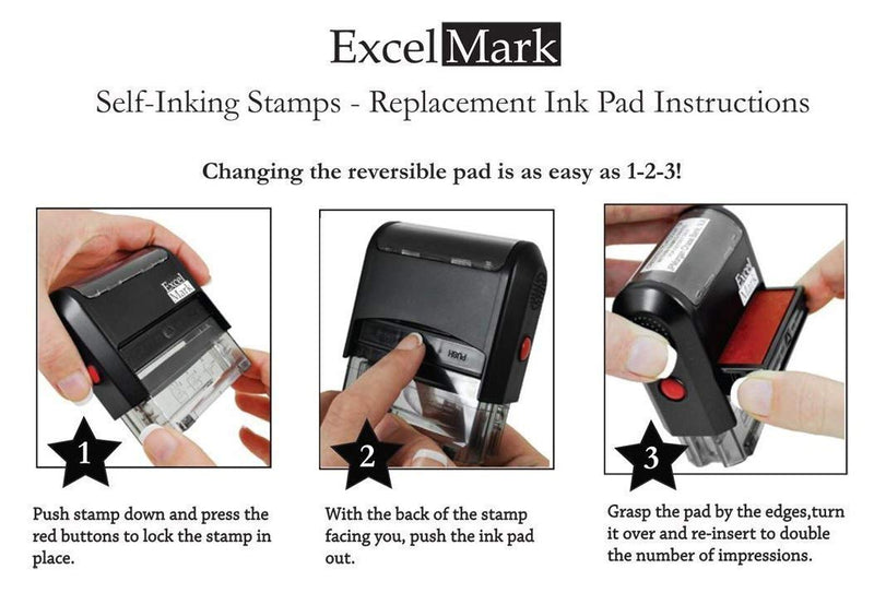 Packing List Enclosed - ExcelMark Self-Inking Rubber Stamp - A1539 Red Ink