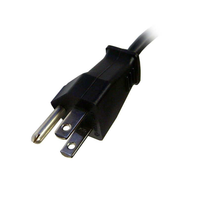 NEMA 5-15P to Standard Roj Power Cord, Black, 18/3 (18AWG 3 Conductor) SVT, 10 Amp / 125 Volt, 6 Foot 1 Pack