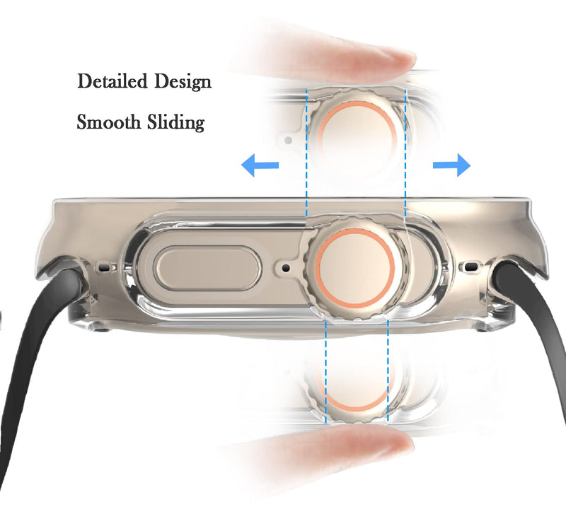 [2 Pack] Penom Compatible for Apple Watch Ultra Case 49mm Bumper Cover, Soft TPU Shockproof Protective Scratch-Resistant Frame for iWatch Series 8 Ultra 49 MM [No Screen Protector]- Clear