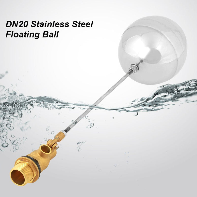 G3/4" DN20 Male Thread Water Sensor,Float Adjustable Stainless Steel Floating Ball for Magnetic Level Switch and Liquid Level Measurements