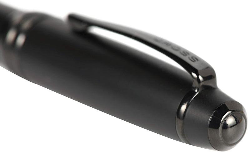 Cross Bailey Matte Black Lacquer Ballpoint Pen with polished black PVD appointments