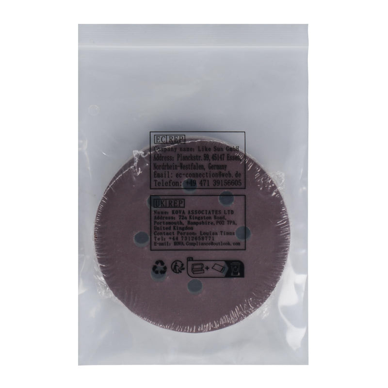 Pack of 15 sandpaper 125 mm Velcro, 80 grit sanding discs, 8 holes round Velcro sandpaper for eccentric sanders wood, metal, paint