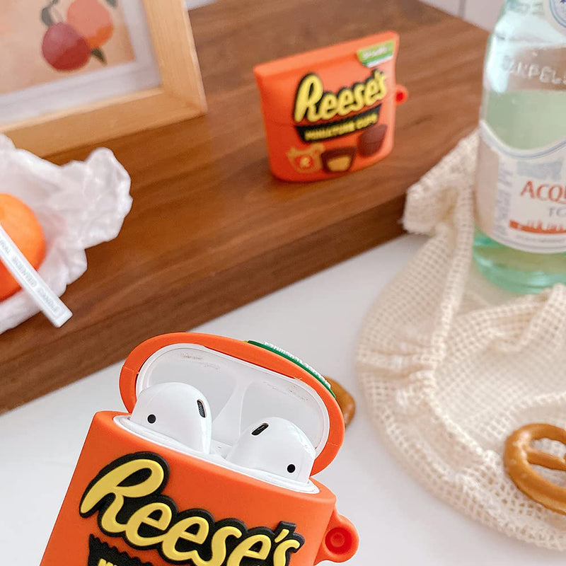 Cute and Interesting,Silicone Airpod Case Covers with Keychain,Compatible with Airpods 1&2 Case,More Attractive airpod case (Rs) Reeses