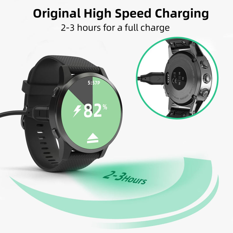 USB C Charger Compatible with Garmin Watch Charger, 2 Pack Data Sync Charging Cable for Garmin Fenix 7 7S 7X 6 6S 6X 5 5S 5X, Forerunner 945 245 45, Vivoactive 3 4 4s, Venu 2 2s, Instinct-3.3FT/1M