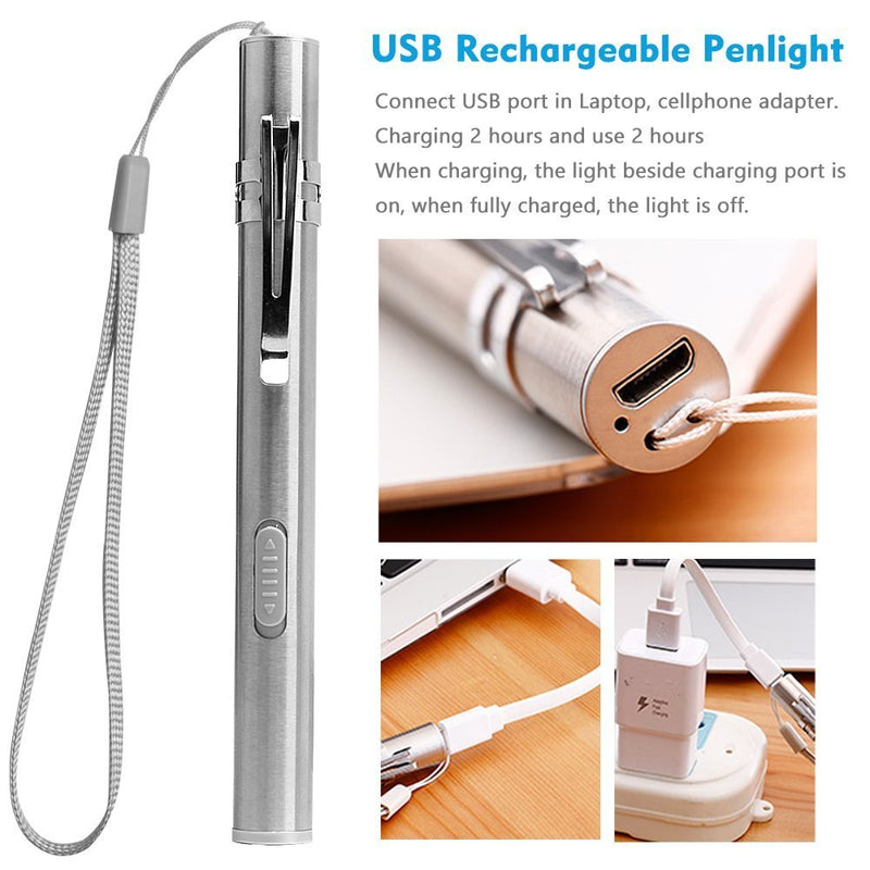 LEAGY Pack of 2 Medical Penlight Pupil Light Diagnostic Light with Pocket Clip Reusable Diagnostic LED Pen Lamp Torch Light Pen for Doctors Nurses Students Pack of 2 Yellow Light