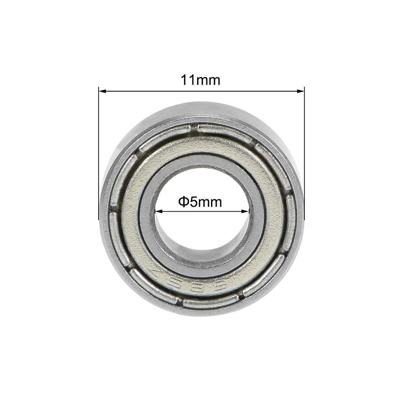uxcell 685ZZ Deep Groove Ball Bearings Z2 5mm X 11mm X 5mm Double Shielded Carbon Steel 12pcs 5mmX11mmX5mm 12