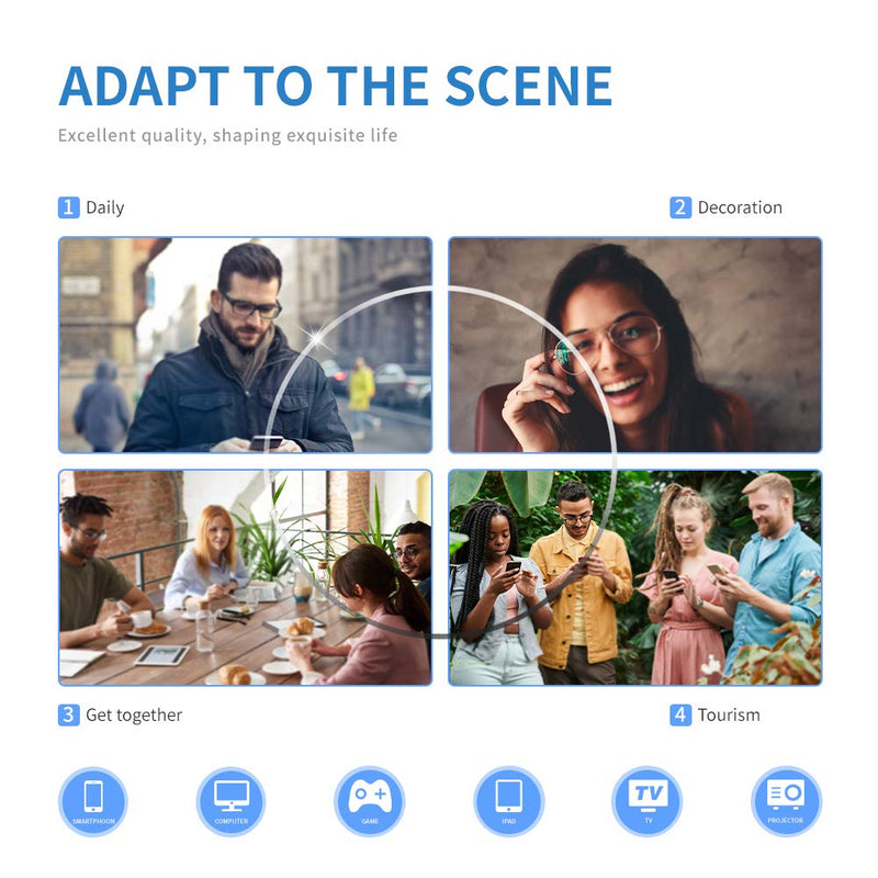 Blue Light Blocking Glasses/Computer Glasses 1 Pack Decrease Eye Eyestrain Unisex(Men/Women) C4