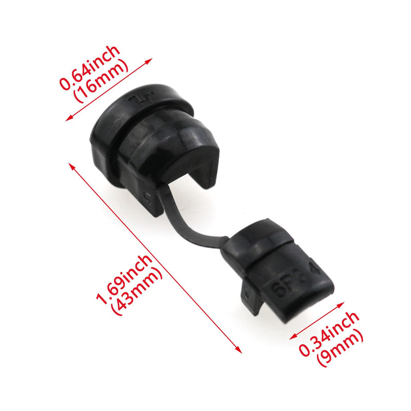 HJGarden 10pcs Wire Cover 6P3-4 Black Round Cable Wire Strain Relief Bush Grommet Strain Relief Bushing Electric Cable Protection Cord Buckle