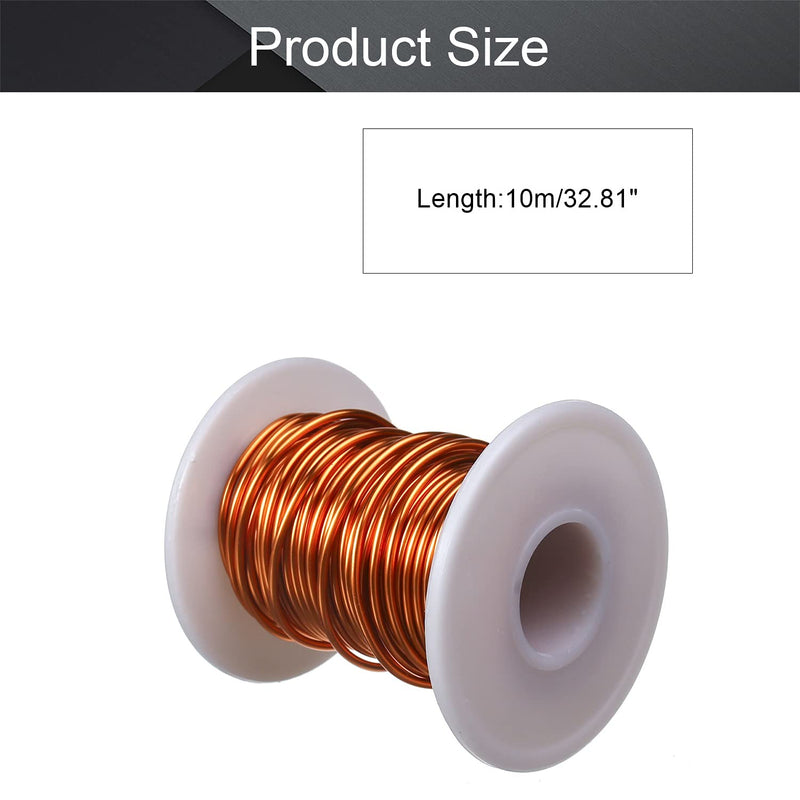 Fielect 1.5mm Inner Dia Magnet Wire Enameled Copper Wire Winding Coil 32.8Ft Length QA-1-155 2UEW Model Widely Used for A Variety of Motors 1.50mm Inner Dia 32Ft