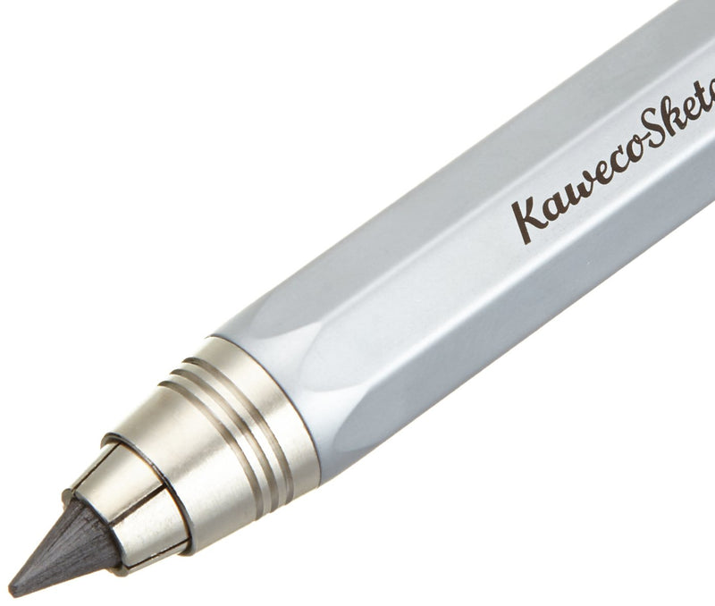 Kaweco Sketch Up Satin Chrome 5.6mm 5B Lead Pencil Solid Metal Octogonal Eight Edge Design I Mechanical Lead Pencil 10.3 cm Retractable Pencil Refillable Silver