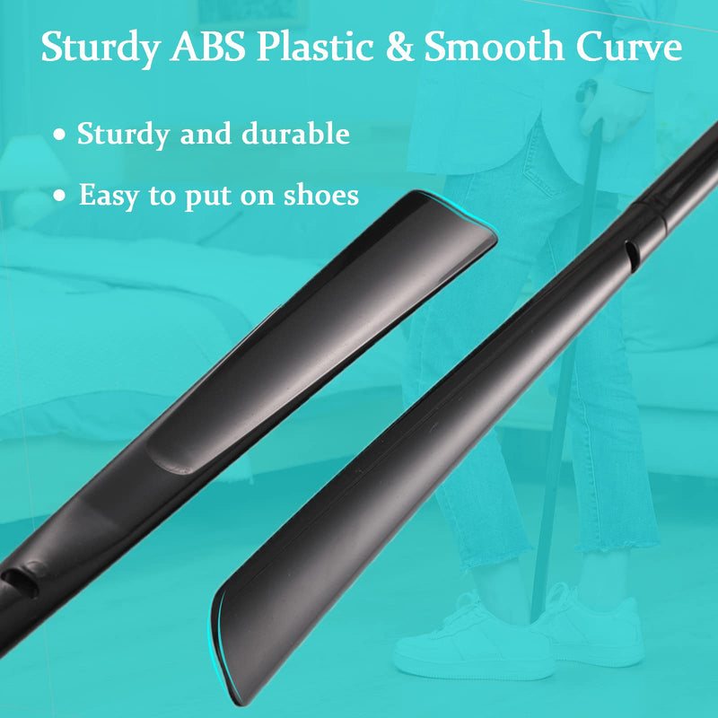 Fanwer Shoe horn Long handle for Seniors - 33.5" Long Dressing Stick, Sock Remover Tool, Stable, Not easy to break, Adjustable, for Disabled, Knee & Hip Replacements and Back Problems People