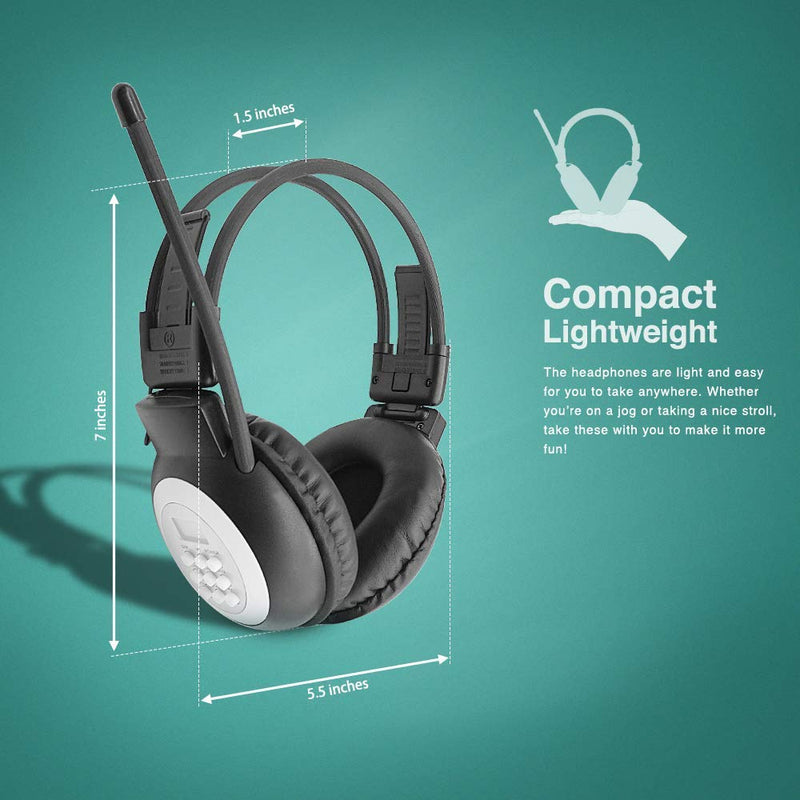 FM Radio Headphones Ear Muffs and Pocket AM FM Radio with Best Reception for Walking Jogging Exercising Daily Works