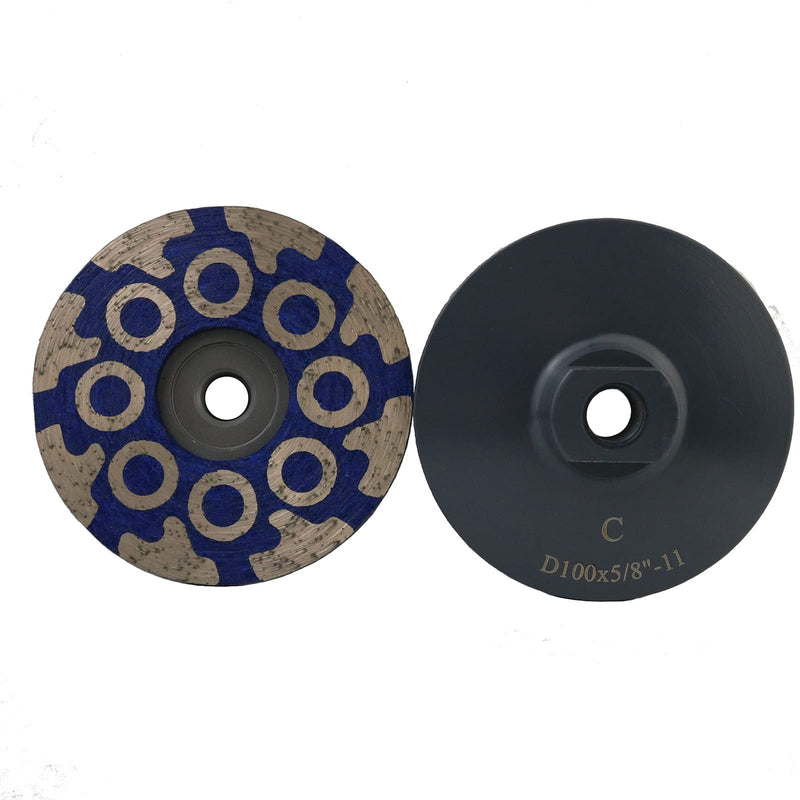 Mostartools 4 Inch Diamond Resin Filled Cup Wheel Grinding Wheel for Granite,Concrete and Tile with 5/8"-11 Thread (Coarse) Coarse