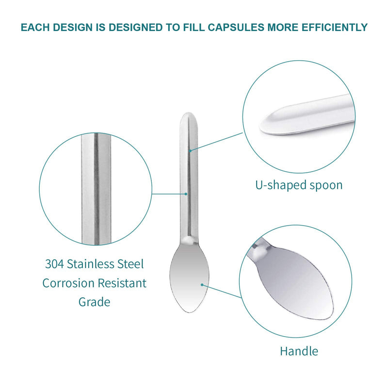 Capsule Filling Machine Kits for Empty Pill Capsules Filler, Lab Supplies - Micro Tiny Spoon Spatula, Lab Scoop Filling Tray Powder Tool, Gel Capsules Size # 000 00 0 1 2 3 4 5 (#000 00 0 1) #000 00 0 1