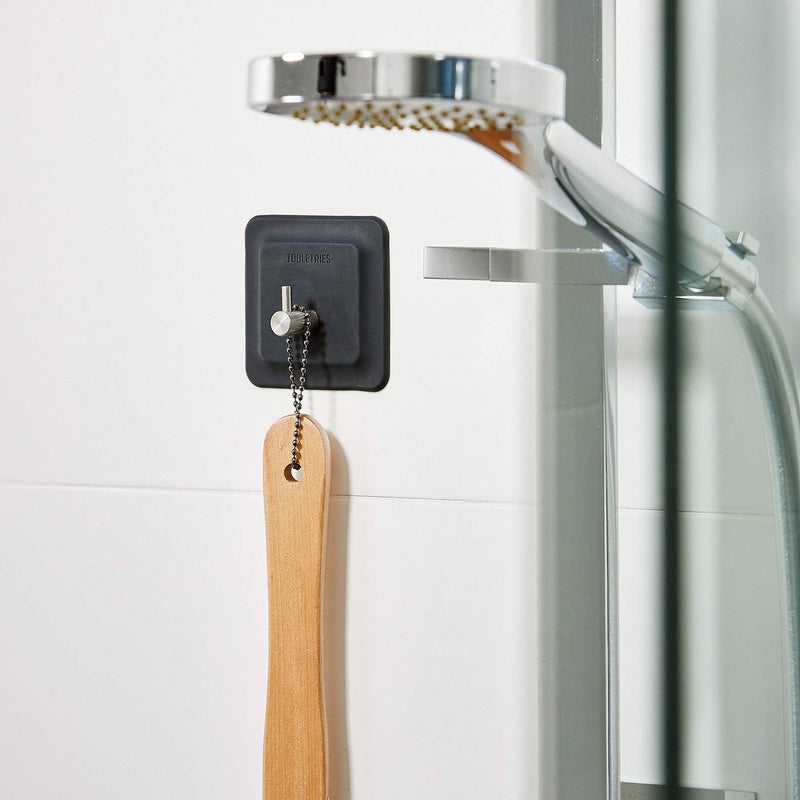 Tooletries - The Arnold Bathroom & Storage Hook - Silicone Toiletry Organizer, Shower & Bathroom Accessory - Features Silicone-Grip Technology, Removable & Reusable - Charcoal