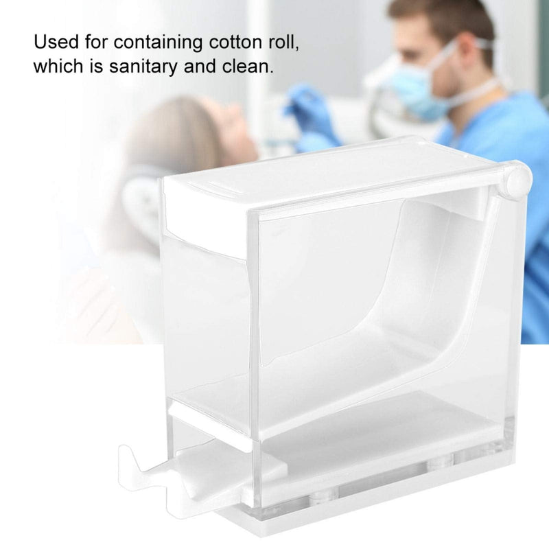 Press-on Dental Cotton Rolls Holder and Dispenser with Nonslip Base(Cotton Rolls Not Included), 4.7 x 3.8 x 1.9in(White)