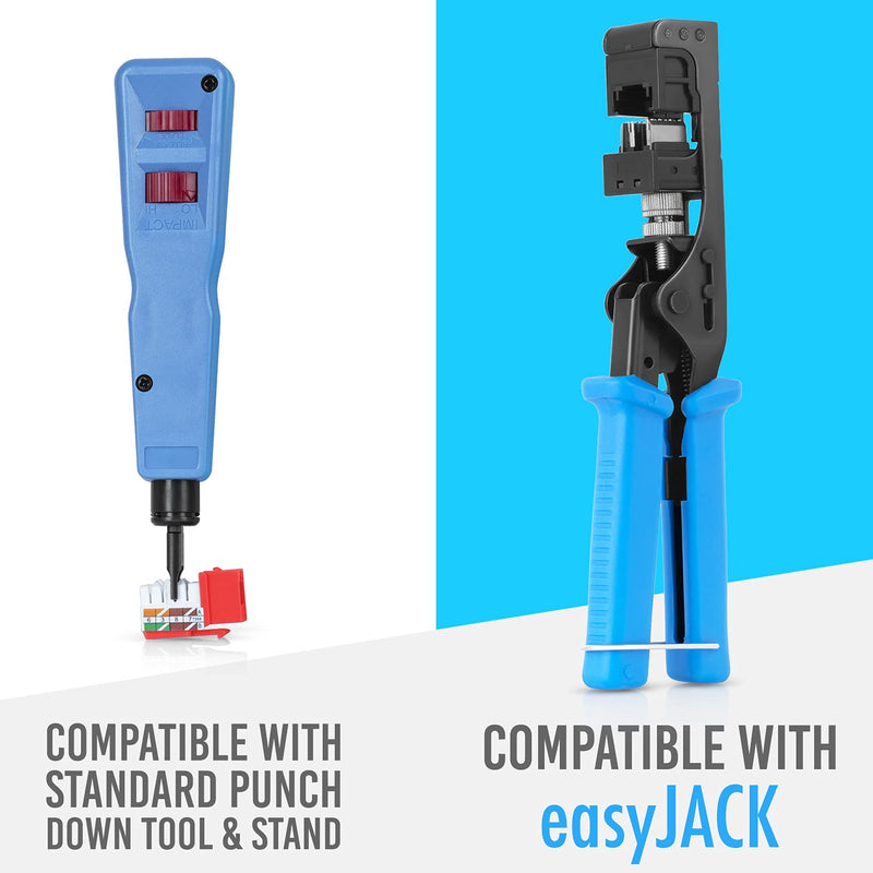 Everest Media Solutions RJ45 Cat6/5e Keystone Jack - 110-Type Modular Female Connectors | Compatible with Speed Termination Tool - easyJACK | Cat6/5e, 20-Pack, Red Quantity 20 CAT6 / 5E