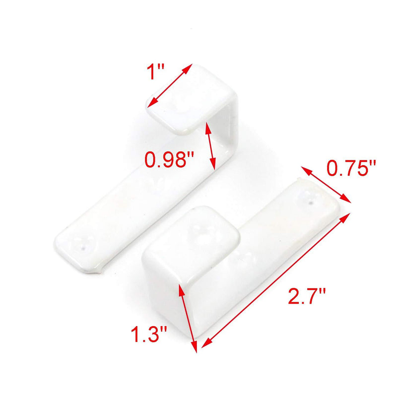 Geesatis Hook Hardware 2 PCS White Bed Ladder Hooks Utility Hooks Bunk Bed Ladder Hook Unique Design Heavy Duty Hook Brackets for Bed Decoration Tool, with Mounting Screws, Inner Length: 25mm