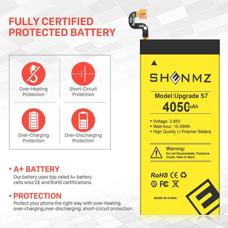 Galaxy S7 Battery,[Upgraded] 4050mAh Li-Polymer Replacement Battery for Samsung Galaxy S7 G930 G930V G930A G930T G930P with Full Replacement Kits