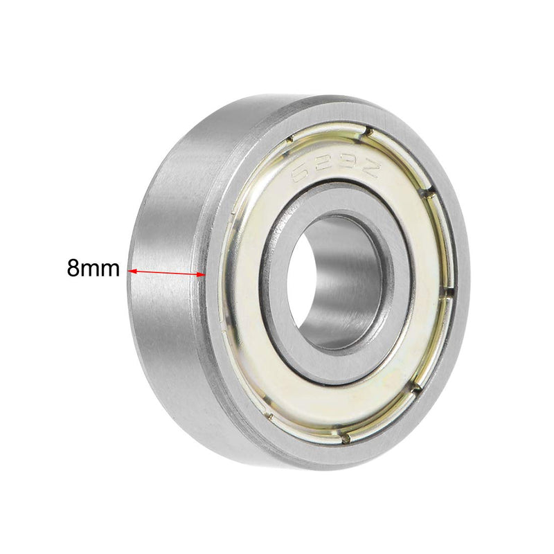 uxcell 629ZZ Deep Groove Ball Bearing 9x26x8mm Double Shielded Chrome Steel Bearings 5-Pack 9mmx26mmx8mm