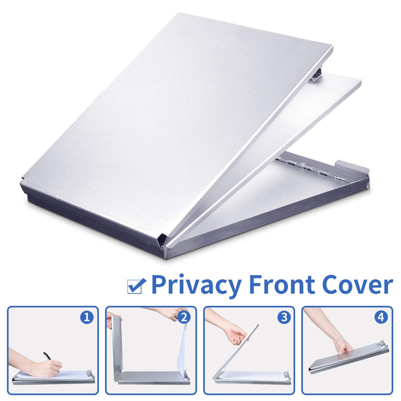 Aluminum Clipboard Metal with Storage Form Holder Steel Stainless Binder with High Capacity Clip Posse Box Heavy Duty Made for Nurses Medical Personnel Jobsite Professionals Stationery Items