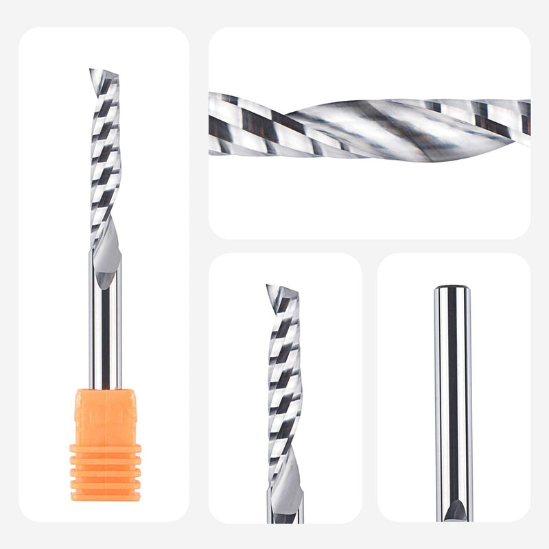 SpeTool aluminum milling cutter 6 mm shank milling cutter aluminum single cutter milling cutter 32 mm cutting length solid carbide carbide end mill CNC milling cutter for router wood milling cutter for aluminum metal wood acrylic plastic 1