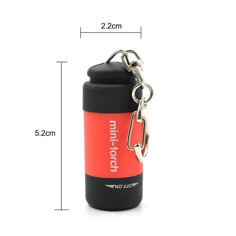UCEC 8 Pack Mini USB Torch Rechargeable Colorful LED Flashlight High-Powered Keychain Lamp(Multicolor)