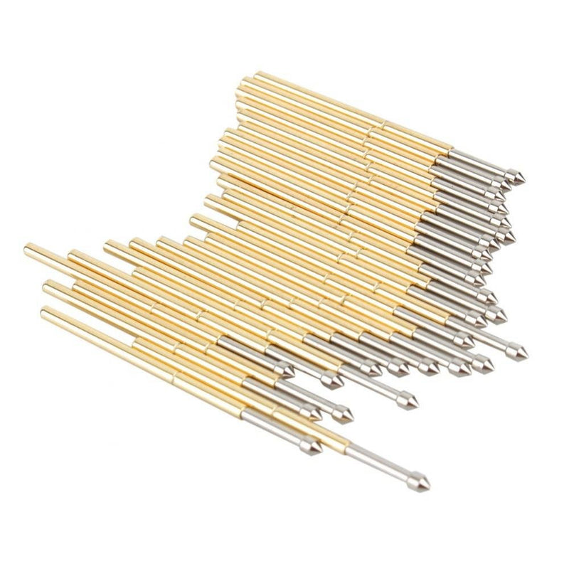 100 pcs P100-E2 Test Pins, Pogo Pins P100 Brass Pogo Pins Dia 1.5mm Pogo Pins Conical Head Pogo Pin Test Tools