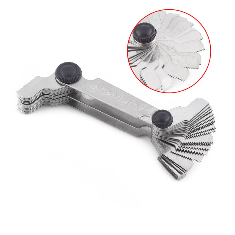 51/52Pc Thread Measuring Gage Stainless Steel Precise Screw Thread Measuring Gage Pitch Measuring Tool 60 and 55 Degree Screw(US Units (51pc))