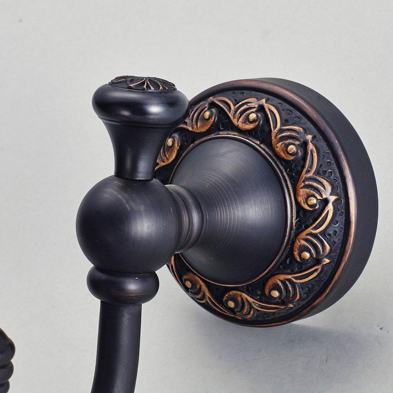 Leyden Hooks in Oil Rubbed Bronze, Brass Towel Robe Hooks Antique for Bathroom Cloakroom Kitchen ORB