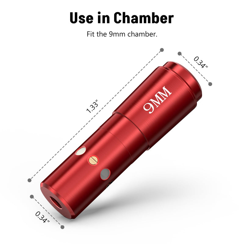 MidTen Bore Sighting Laser 223 5.56mm/ 9mm/12 Gauge Laser Bore Sighter with Extra Batteries Red