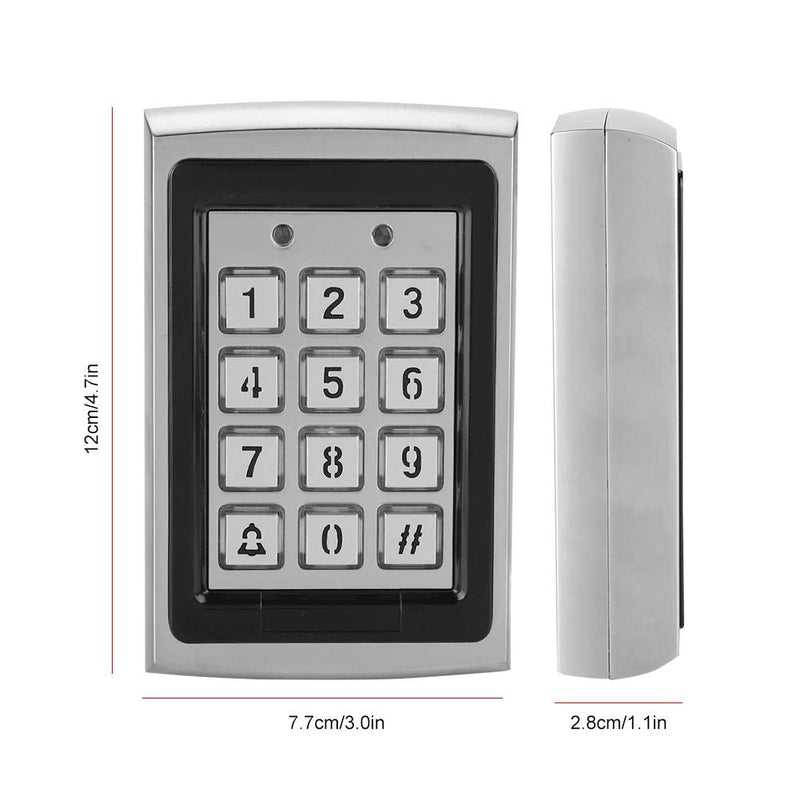 RFID 125KHz Standalone Access Control with Blue Backlit Keypad Support 1000 Users (Silver)