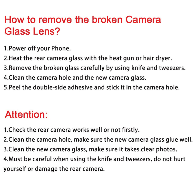 Perzework OEM Back Rear Camera Lens Glass Replacement Suitable for iPhone SE 2020 / SE 2022/8 / 7 with pre-Installed Adhesive and Reparing Toolkit