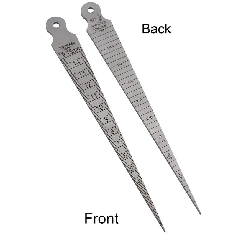 Wolfride Taper Gauge 1-15mm Feeler Gauge Metric and Imperial Welding Taper Gauge Stainless Steel