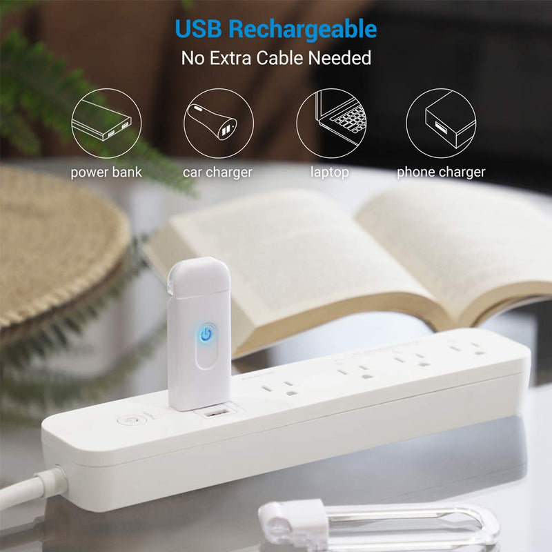 DEWENWILS USB Rechargeable Book Reading Light, Warm White, Brightness Adjustable for Eye-Protection, LED Clip on Book Lights, Portable Bookmark Light for Reading in Bed, Car