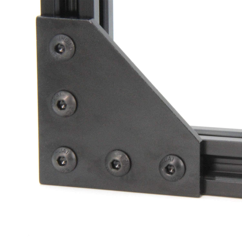 Zeberoxyz 10PCS/Kit Black L Shape Corner Bracket Plate with 50PCS Screws + 50PCS T-Nuts, 5-Hole 90 Degree Joint Board Plate for 2020 Series Aluminum Profile 3D Printer Frame(10PCS Black-L with Nut) 10PCS Black-L with Nut