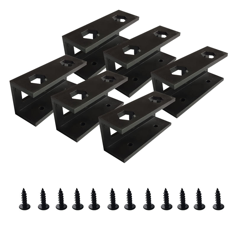PIAOLGYI 6 Pcs Under Desk Laptop Holder Mount with Screw,Under Desk Laptop Mount Bracket,Add On Under Table Laptop/Keyboard Storageï¼ˆ6 Pcsï¼‰