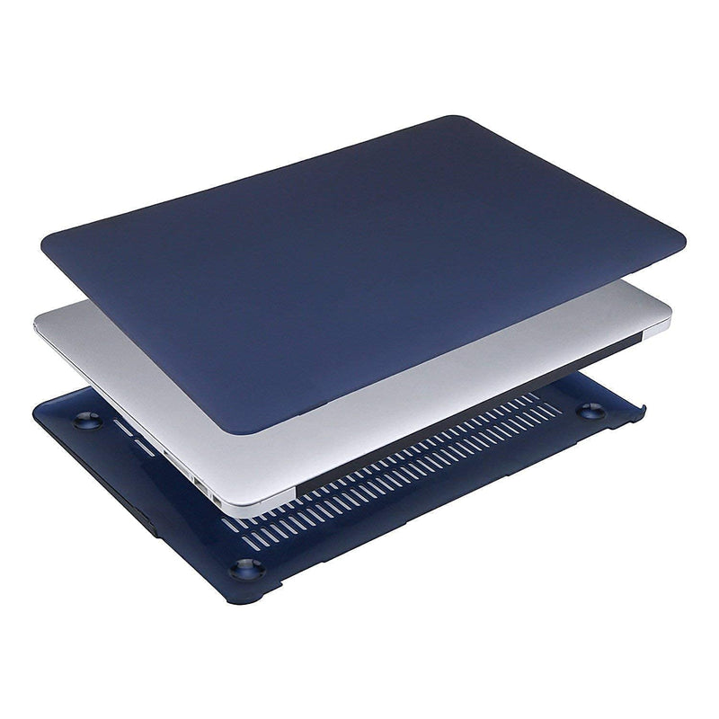 MOSISO Plastic Hard Shell Case & Vertical Sleeve Bag Compatible with MacBook Air 13 inch (Models: A1369 & A1466, Older Version 2010-2017 Release), Navy Blue