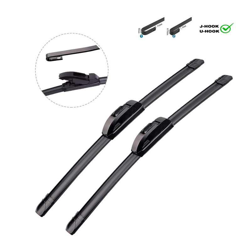 ZIXMMO OEM QUALITY 13" + 13" Premium All-Season Windshield Wiper Blades for Original Equipment Replacement(Set of 2) 13"+13"(Pair for Front Windshield)