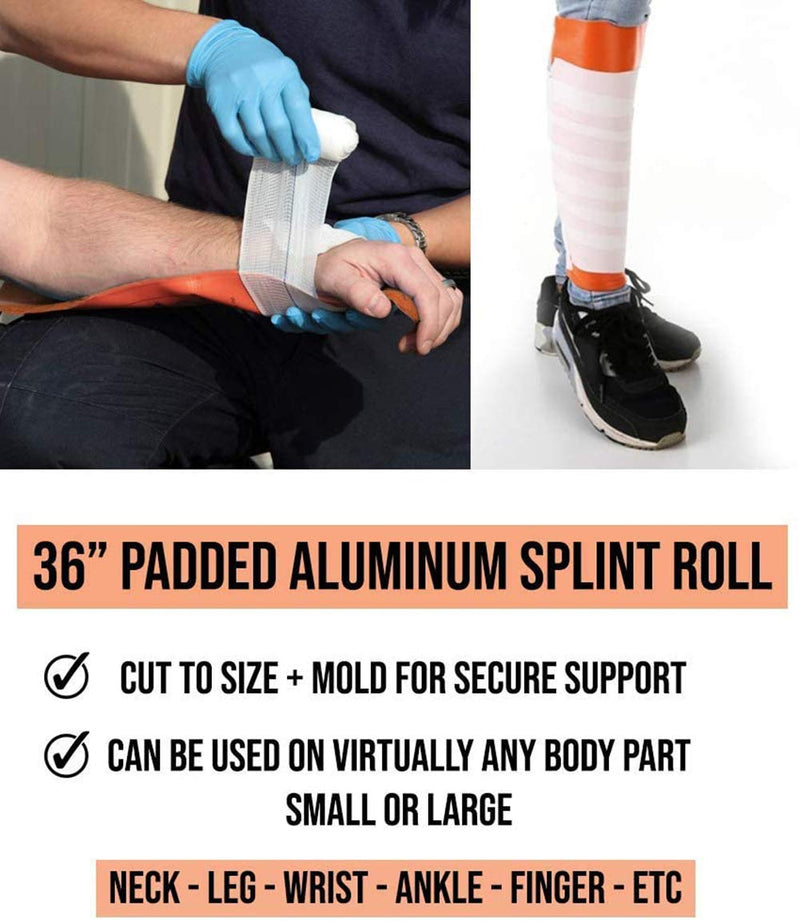 2 Pack Universal Aluminum Roll Splint Medical Polymer Fixture Bone First aid - 36 INCH