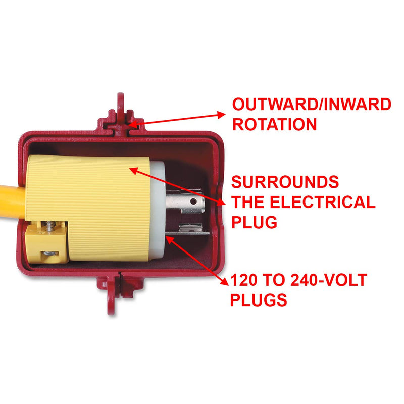 Master Lock 487 Lockout Tagout Rotating Electrical Plug Lockout, 110 & 220 Volt Plugs small for 120 - 240 volt.