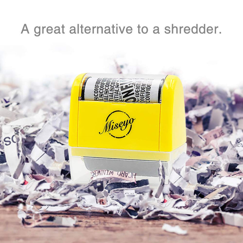 Miseyo Wide Roller Stamp Identity Theft Stamp 1.5 Inch Perfect for Privacy Protection - Yellow