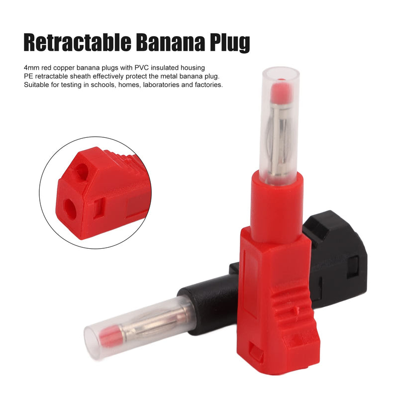 Retractable Banana Plug, 10pcs 4mm Banana Plug Connectors with Retractable Jacket for Industrial Safety Equipment