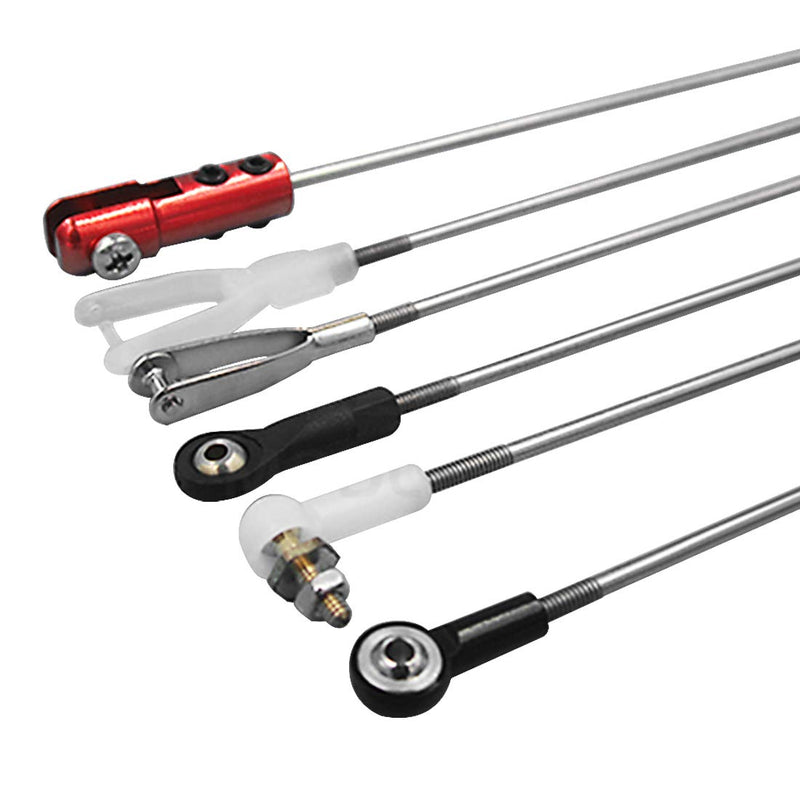 uxcell M3x300mm Pushrod Connector Stainless Steel Rod Linkage,for RC Boat,Car,Airplane,Helicopter,10pcs