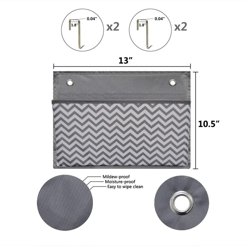 Eamay Wall Mount/Over Door File Hanging Storage Organizer - 4 Large Office Supplies File Document Organizer Holder for Office Supplies, School, Classroom, Office or Home Use, Wave Pattern 4 Pocket - Wave Pattern