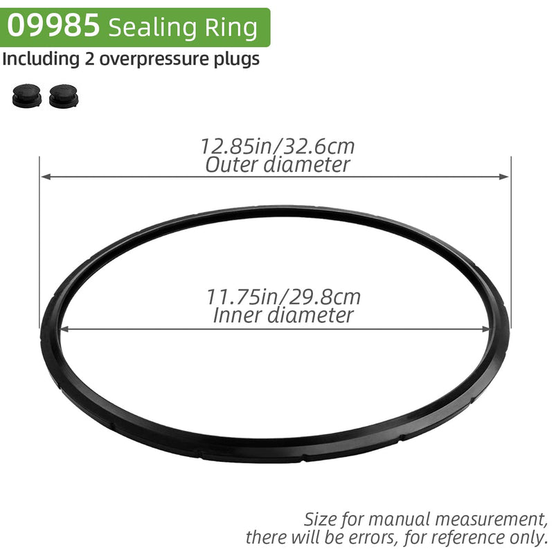 09985 Pressure Canner Sealing Ring - & Overpressure Plug for Presto 01751 01781 01745 01755 Pressure Cooker - 2 Pack